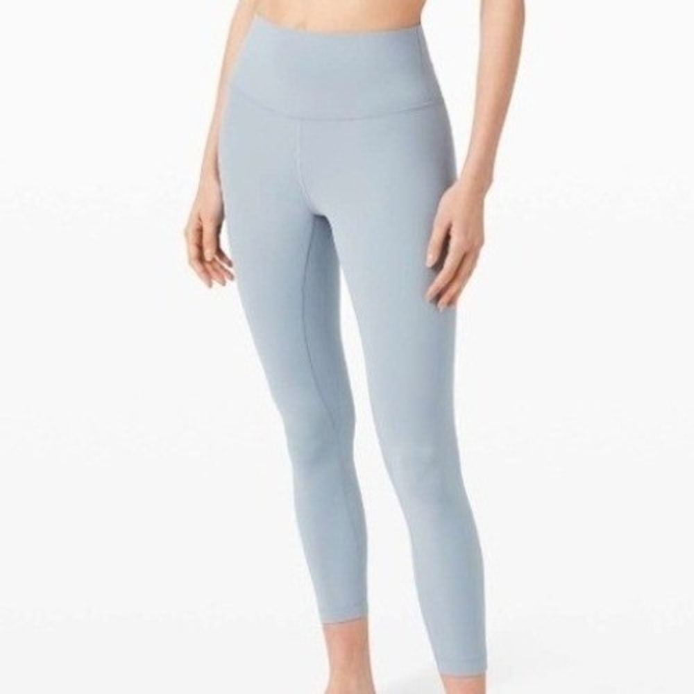 Lululemon Align Baby Blue Chambray High Waist Crop Workout Yoga Pants 16Legging